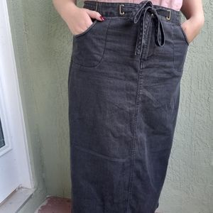 Cato black denim jean modest skirt